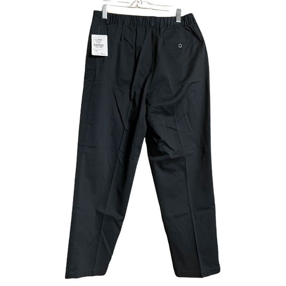 LL Bean Black Wrinkle-Free Bayside Pants, Original Fit Hidden Comfort Waist 12P - Picture 2 of 6